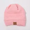 Gorro de punto para coleta de otoño e invierno al por mayor gorro de lana cálido con terciopelo venta directa gorro de luna simple para mujer gorro de cúpula