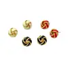 Aretes de Bola Tejida Florales Vintage para Mujer, Versátiles, Pequeños, Sencillos, Versátiles, Estilo de Alta Gama para Mujer