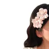 Pinza para el cabello de flor de cerezo rosa para niña, perla, Ins, linda horquilla de flor, broche, pinza lateral para flequillo, accesorios para el cabello