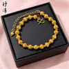 Pulsera de Mariposa Dorada Perla Hielo Triturado, Pulsera de Calabaza Corazón Perla de la Suerte, Trébol de Cuatro Hojas Oro Arena, Venta Directa del Fabricante
