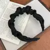 Diadema Coreana de Mezclilla Plisada de Ala Ancha para Mujer 2025 Nueva para Uso Diario Diadema Alta Horquilla para el Cabello de Mujer