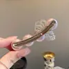 Pinza Curva para el Cabello con Lazo de Perlas Dulce y Delicado, Pinza de Pato, Pinza para Flequillo Lateral, Accesorio para el Cabello Único y Versátil