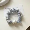 Goma para el pelo estilo coreano de perlas rosas para intestino delgado para mujer Cuerda para el pelo de alta elasticidad Cuerda duradera para coleta alta Banda de goma Accesorios para el pelo