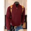 Suéter de punto para hombre con media cremallera y diseño de patchwork, una pieza básica versátil para capas en otoño e invierno, que ofrece un estilo relajado y casual