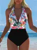 2027 Nuevo Bikini de Dos Piezas para Mujer Estilo Europeo y Americano de Cintura Alta Push-Up Sexy con Cuello Halter Traje de Baño para Aguas Termales