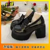 Mocasines de Plataforma Gruesa Estilo Retro Francés sin Cordones 2026 Primavera/Verano Nueva Moda Ropa Exterior Estilo Japonés Tacones Altos Mujer