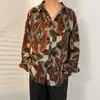 Camisa de hombre muy elegante para primavera y otoño, con estampados divertidos, de manga larga, estilo Hong Kong, holgada, moderna, chaqueta camisa casual