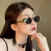 2025 Nuevas Gafas de Moda Trendy Europeas y Americanas Montura Ovalada Montura de Metal Personalizada Gafas de Sol Gm Estilo Old Money Femenino Gama Alta