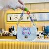 Bolsa de monedas con cadena de arcoíris de oso conejo de dibujos animados llavero creativo lindo almacenamiento belleza Portatarjetas Huevo colgante pequeño