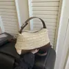 Bolso Tejido de Alto Nivel Estilo Resort de Verano 2026 para Mujer Gran Capacidad Bolso de Hombro Cruzado para Ropa de Trabajo