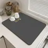 Alfombrilla Absorbente Sencilla para Encimera de Cocina, Alfombrilla Drenante y Secante de Tierra de Diatomeas para Fregadero, Barra de Bar, Vajilla y Alfombrilla Aislante Térmico