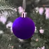 Las bolas de decoración navideña más vendidas, bolas de plástico pintado con flocado, adornos colgantes para árbol de Navidad, suministros para decoración de escenas