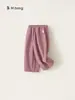 Calças casuais femininas Bangxuan, calças compridas lisas para bebês, roupas simples para crianças, calças versáteis para meninos, agasalhos para bebês, calças de corte reto