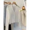 Cárdigan de Punto de Seda de Hielo Delgado y Largo de Manga Larga para Mujer, Ropa Exterior de Primavera, Chal con Protección Solar, Top para Cubrirse del Aire Acondicionado