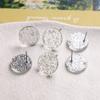 Pendientes con forma de partícula de lámina de plata brillante, redondos y coloridos, con agujeros, para la oreja, joyería DIY, accesorios femeninos, material hecho a mano al por mayor