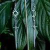 Pendientes de Acero Inoxidable con Gancho, Diseño Asimétrico de Sol y Luna, Joyería Gótica, Venta Directa de Fábrica, Comercio Exterior Transfronterizo