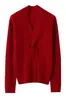 Novo Suéter Feminino Gola V Slim Fit Tricô Listrado Gola Cruz Cor Lisa Tricô Básico Tricô 100% Caxemira