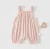 Macacão Sling para Bebê Recém-Nascido Verão Algodão Fino Elastano Jacquard Doce Sem Costura Roupa de Engatinhar