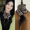 Cachecol de tricô pied-de-poule para mulheres inverno 2023 novo versátil estilo coreano decorativo elegante cachecol preguiçoso cachecol dupla face