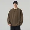 Novidade Outono 2026: Moletom Masculino Gola Redonda com Design Listrado, Estilo High Street Americano, Caimento Solto, Confortável, Versátil, Casual, Tendência, Moderno