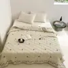 Colcha Coreana de Algodón Puro de Diez Capas para Todas las Estaciones sin Funda, Colcha Lavable a Máquina para Primavera y Otoño, Suave y Amigable con la Piel para Dormir Desnudo, Colcha de Gasa de Algodón para Invierno