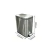 Papelera rectangular de acero inoxidable operada con pedal para baño, oficina, espacios estrechos, dormitorio, sala de estar, cocina, con mecanismo silencioso de cierre suave