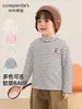 Camiseta Térmica Kaka Panda para Meninos com Forro de Fleece, Roupa de Inverno Infantil, Camiseta de Manga Longa para Bebê, Blusa de Inverno para Meninas, Estilo Moderno