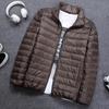 Ropa de Invierno Fuera de Temporada para Hombre, Chaqueta Corta Ligera de Algodón con Relleno de Plumas y Cuello Alto, Estilo Pareja, Abrigo Delgado de Algodón con Relleno de Plumas para Hombres Jóvenes y de Mediana Edad