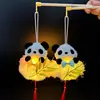 Novo Festival do Meio Outono Lanterna Luminosa Presente de Feriado Barraca Estilo Quente Animal de Pelúcia Criativo Desenho Animado Panda Lanterna de Bambu
