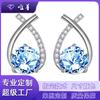 Pendientes Personalizados Elegantes y Modernos de Pez Cruzado con Circonita Pendientes Nicho Dulces Pequeños Frescos de Gama Alta