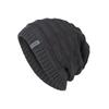 Zhongmei otoño e invierno Nuevo gorro de lana de punto con etiqueta de tela con patrón de escalera plus terciopelo WM114