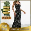 Vestido Floral de Alça Fina Estilo Francês Novo 2026 Europeu e Americano Transfronteiriço Personalizado para Mulheres, Vestido de Primavera com Senso de Design