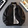 Chaqueta de Cuero para Motocicleta de Gama Alta para Hombre Otoño/Invierno Nuevo Estilo Tendencia Americana Retro Abrigo de Piel Sintética PU con Solapa de Borrego Ropa de Abrigo