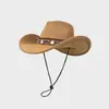 Sombrero de Cowboy Tibetano Occidental Estilo Étnico Retro para Hombres y Mujeres Fedora de Jazz Europeo Americano Sombrero para Senderismo al Aire Libre Montañismo Moderno