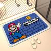 Alfombrilla de baño Mario de Tierra de Diatomeas Absorbente Dibujos Animados Suave Secado Rápido Antideslizante Felpudo Hecho a Medida