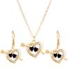 Pendientes de corazón con piercing sencillos de estilo europeo y americano, collar, accesorios de lujo para regalo de vacaciones, venta al por mayor.