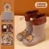 Botas de Lluvia para Niños, Lindos Dibujos Animados para Niños y Niñas, Cubrezapatos Impermeables para Bebés de Guardería, Botas de Lluvia Antideslizantes para Niños Medianos y Grandes con Terciopelo