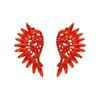 Pendientes Exagerados Elegantes de Alto Nivel Europeos y Americanos con Alas de Diamantes de Colores Moda Aleación de Lujo Ligero Pendientes Grandes en Forma de Abanico de Diamantes para Mujeres