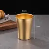 Taza de acero inoxidable 304 estilo coreano, alto valor estético, resistente a caídas, portátil, taza conveniente para café, jugo, cerveza, bebidas frías y taza de agua de moda