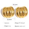 Pendientes geométricos ovalados de acero y titanio de moda transfronteriza europea y americana para mujer, con nicho circular de pigmento dorado, elegantes pendientes franceses de alta gama.