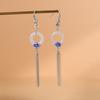 Pendientes de Mujer Rey de Ciervo Dorado Plata S925 Antiguo Elegante Cloisonné Peonía Fugui Borla Larga Calcedonia