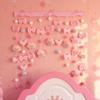 Cortina de porta com estampa de coração de cerveja em nuvem rosa, cortina divisória para decoração de quarto infantil, vestiário, sala de aula