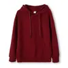 Suéter con capucha de algodón liso forrado de felpa para otoño e invierno para hombres y mujeres con capucha holgada sudadera con capucha para parejas comercio exterior suministro al por mayor