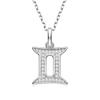 Collar de los Doce Signos del Zodiaco Europeo y Americano para Mujer Plata de Ley S925 Colgante de Aries Cadena para Clavícula Venta al por Mayor Directa de Comercio Exterior