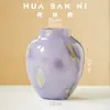 Vaso Pequeno de Vidro Colorido Artístico com Padrão de Mármore Estilo Chinês Novo de Alta Qualidade para Decoração Suave e Hidroponia em Quartos Modelo