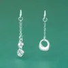 Colgante de borla de moneda de plata maciza S925 Accesorio de collar de cuerda trenzada con cuentas DIY