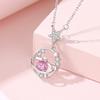 Pequena batata doce com novo colar de prata S925 doce planeta estrelas zircônia rosa colar original atacado