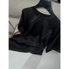 Yuran 26 Estilo Nuevo de Principios de Primavera Algodón de Seda de Morera Modal Hombro Caído Transpirable Holgada Recta Cuello Redondo Manga Corta Camisa