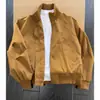 Chamarra de vuelo de alta costura transfronteriza para hombre, primavera/otoño, con hombro estructurado, cuello alto y un diseño elegante y corto de chaqueta de béisbol, adecuada como cortavientos o prenda de abrigo
