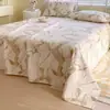 Sábana de Cama de Tela Gruesa de Algodón Puro Engrosado, Pieza Única, Adecuada para Todas las Estaciones, Funda Nórdica de Lino 100% Algodón, Juego de Sábanas Ajustables para Dormitorio Individual, Juego de Tres Piezas